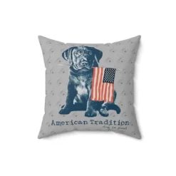 Dog Is Good American Tradition Puppy & American Flag 16 Inch Pillow, Officially Licensed And Produced In The USA