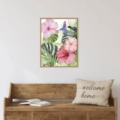 18" X 24" Hibiscus And Hummingbird I By Paxton Parker Framed Canvas Wall Art - Amanti Art -Fashion Home Decor Store GUEST 4aeadbb9 8a6b 4346 8f0f 8a53b9bd2ed8
