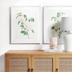 Fashion Home Decor Store 23 (Set Of 2) 24" X 30" Flowers Framed Wall Art White - Thresholdâ„¢