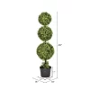 Artificial Boxwood Triple Ball With Pot (UV) (4') - Vickerman