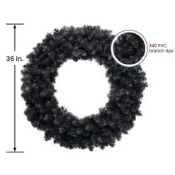 Northlight 36" Black Colorado Spruce Artificial Halloween Wreath - Unlit