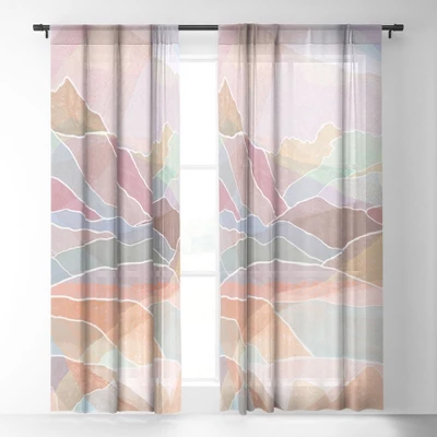 Sewzinski Pastel Mountains Single Panel Sheer Window Curtain - Society6 3 Sewzinski Pastel Mountains Single Panel Sheer Window Curtain - Society6