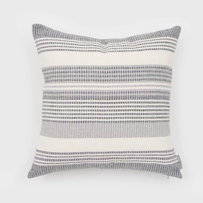 18"x18" Freja Striped Chenille Woven Square Throw Pillow - Evergrace 9 18"x18" Freja Striped Chenille Woven Square Throw Pillow - Evergrace - Image 7