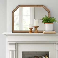 Fashion Home Decor Store 2 36" X 26" French Country Mantle Wood Mirror Natural - Thresholdâ„¢