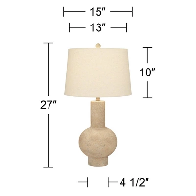 360 Lighting Sandstone Gourd 27" Tall Farmhouse Rustic Modern Coastal Table Lamp Brown Single Beige Shade Living Room Bedroom Bedside Nightstand House 9 360 Lighting Sandstone Gourd 27" Tall Farmhouse Rustic Modern Coastal Table Lamp Brown Single Beige Shade Living Room Bedroom Bedside Nightstand House - Image 7