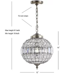 12" Crystal/Metal Georgina Chandelier Pendant (Includes Energy Efficient Light Bulb) Antique Brass - JONATHAN Y -Fashion Home Decor Store GUEST 5073dea5 2984 4a1f a267 d35b15e2c00c
