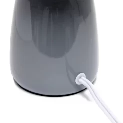 10.04" Traditional Ceramic Thimble Base Bedside Table Desk Lamp With Matching Fabric Shade Gray - Simple Designs -Fashion Home Decor Store GUEST 507b9a8a d580 4bc4 9344 0f95ab730ea4