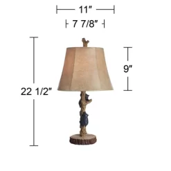 John Timberland Climbing Bears Rustic Accent Table Lamps 22 1/2" High Set Of 2 Brown Faux Wood With USB Charging Port Faux Leather Shade For Desk -Fashion Home Decor Store GUEST 52937e50 60d5 4ec5 8e93 a6ca4deeeca4