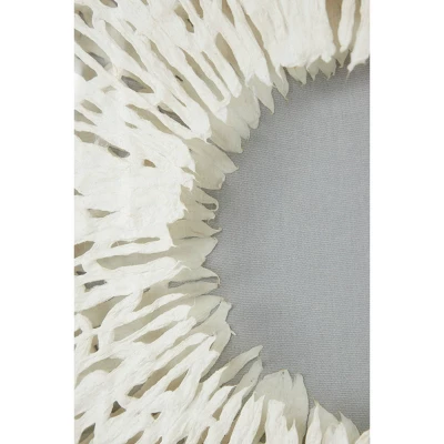 Paper Geometric Handmade 3D Circle Origami Shadow Box With Canvas Backing White - Olivia & May 4 Paper Geometric Handmade 3D Circle Origami Shadow Box With Canvas Backing White - Olivia & May - Image 2