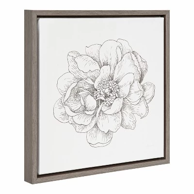 16" X 16" Pen And Ink Florals IV Framed Canvas Wall Art - Amanti Art 3 16" X 16" Pen And Ink Florals IV Framed Canvas Wall Art - Amanti Art