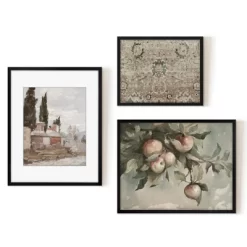 Americanflat 3 Piece Vintage Gallery Wall Art Set - Apple Tree Watercolor, Southern Austria, Afghan Rug By Maple + Oak -Fashion Home Decor Store GUEST 5381ea9c c8f3 4680 bc31 e0f61fb34eab