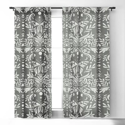 Emanuela Carratoni Ultimate Gray Damask 64" X 50" Single Panel Room Darkening Window Curtain - Deny Designs 3 Emanuela Carratoni Ultimate Gray Damask 64" X 50" Single Panel Room Darkening Window Curtain - Deny Designs