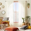 1pc Sheer Banded Geo Macrame Window Curtain Panel White - Opalhouse™ Designed With Jungalow™ -Fashion Home Decor Store GUEST 5558f3f4 e289 4fce 89ab ad882207829f