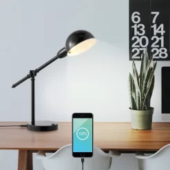 20.25" Curtis Vintage Industrial Iron Adjustable Dome Shade Task Lamp With USB Charging Port (Includes LED Light Bulb) - JONATHAN Y -Fashion Home Decor Store GUEST 56006c0e 9012 4c38 bdc6 7ec02e417cf6