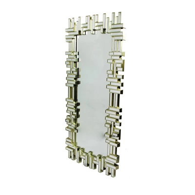 Northlight 47" Champagne Gold Rectangular Modern Home Wall Mirror 4 Northlight 47" Champagne Gold Rectangular Modern Home Wall Mirror - Image 2