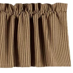 Home Collections By Raghu York Ticking Black Valance, 72x15.5