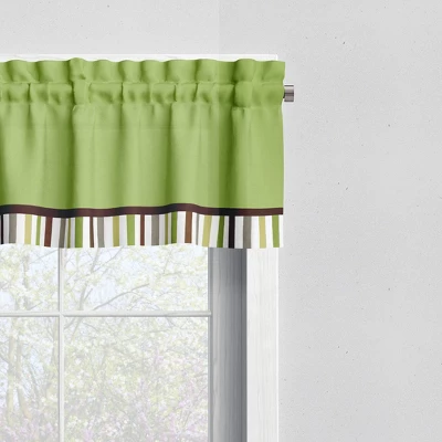 Bacati - Mod Stripes Green/yellow/brown Window Valance 3 Bacati - Mod Stripes Green/yellow/brown Window Valance