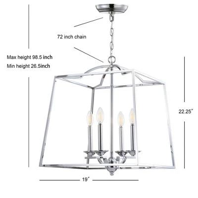 19" Metal Gloria Ceiling Light (Includes Energy Efficient Light Bulb) Chrome - JONATHAN Y 5 19" Metal Gloria Ceiling Light (Includes Energy Efficient Light Bulb) Chrome - JONATHAN Y - Image 3