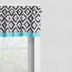 Bacati - Love Black/Turquoise Window Valance