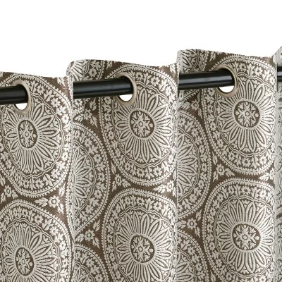 Floral Medallion Jacquard Grommet Curtain Panel Set By Blue Nile Mills 4 Floral Medallion Jacquard Grommet Curtain Panel Set By Blue Nile Mills - Image 2