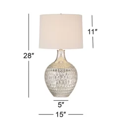 360 Lighting Waylon Modern Table Lamp 28" Tall Textured Mercury Glass Off White Tapered Drum Shade For Bedroom Living Room Bedside Nightstand Office 13 360 Lighting Waylon Modern Table Lamp 28" Tall Textured Mercury Glass Off White Tapered Drum Shade For Bedroom Living Room Bedside Nightstand Office -Fashion Home Decor Store GUEST 5bf090a1 36cf 48cf a0a1 028d6ce81919