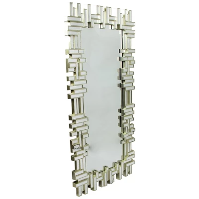 Northlight 47" Champagne Gold Rectangular Modern Home Wall Mirror 3 Northlight 47" Champagne Gold Rectangular Modern Home Wall Mirror