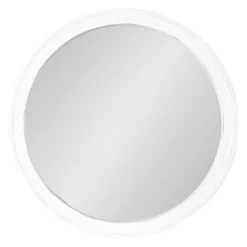 28" Mansell Round Wall Mirror White - Kate & Laurel All Things Decor