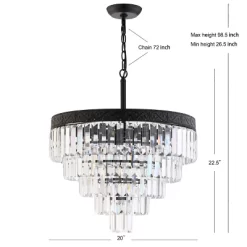 20" Wyatt Crystal Chandelier (Includes Energy Efficient Light Bulb) Bronze - JONATHAN Y -Fashion Home Decor Store GUEST 64112f62 dba0 4d96 836d 75eb021b25b4