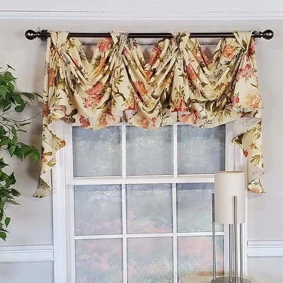 RLF Home Casa Di Diori 3-Scoop Victory Swag Center 25" Tails Elegant Window Treatment 4" Top Tabs 50" X 18" Cameo Cream 3 RLF Home Casa Di Diori 3-Scoop Victory Swag Center 25" Tails Elegant Window Treatment 4" Top Tabs 50" X 18" Cameo Cream