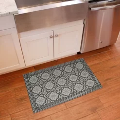 FlorArt Chelsea Noir Low Profile Easy Clean Kitchen Mat Black/Gray - Bungalow Flooring