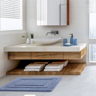 PiccoCasa Bathroom Kitchen Door Memory Cotton Pad Carpet Floor Mat 2 In 1 4 PiccoCasa Bathroom Kitchen Door Memory Cotton Pad Carpet Floor Mat 2 In 1 - Image 2