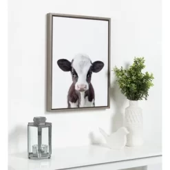 18" X 24" Sylvie Baby Cow Portrait Framed Canvas Wall Art By Amy Peterson Gray - DesignOvation -Fashion Home Decor Store GUEST 66936019 63c2 419d bef3 dca619fd230b