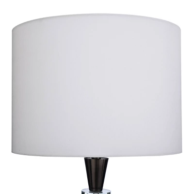 Round Metal Floor Lamp With Crystal Accent Black/Nickel - StyleCraft 4 Round Metal Floor Lamp With Crystal Accent Black/Nickel - StyleCraft - Image 2