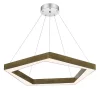 30.25" X 64" LED Integrated Metz Dimmable Polygon Pine Wood Pendant Brown - Cal Lighting