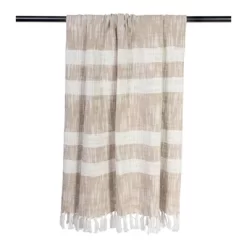 50"x60" Slub Striped Faux Shearling Throw Blanket - Design Imports