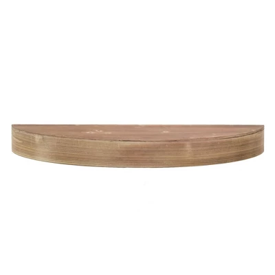 Small Round Wood Floating Decorative Wall Shelf Brown - American Art Decor 6 Small Round Wood Floating Decorative Wall Shelf Brown - American Art Decor - Image 4