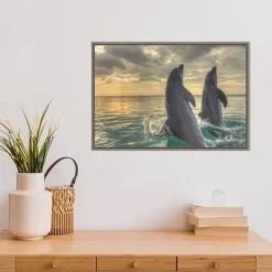 23" X 16" Dolphin Dance By Stuart Westmorland Danita Delimont Framed Canvas Wall Art - Amanti Art 14 23" X 16" Dolphin Dance By Stuart Westmorland Danita Delimont Framed Canvas Wall Art - Amanti Art -Fashion Home Decor Store GUEST 6ae5f65b 84d8 49d8 887e 3d821db014a4