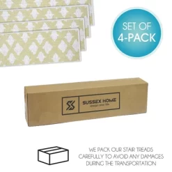 SussexHome Floral Design Cotton Anti-Slip Stair Treads, 9” X 28“ -Fashion Home Decor Store GUEST 6b09d105 c261 4b55 a9ec 0c9ef74531a4