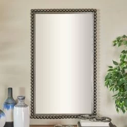 Metal Wall Mirror With Beaded Detailing - CosmoLiving By Cosmopolitan -Fashion Home Decor Store GUEST 6b5d1442 1f84 4273 85c0 0dae01cc75f3