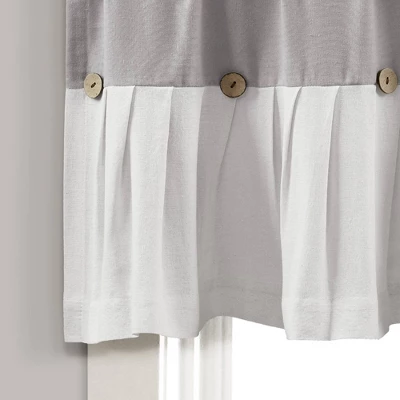 18"x52" Farmhouse Linen Button Window Valance - Lush Décor 5 18"x52" Farmhouse Linen Button Window Valance - Lush Décor - Image 3