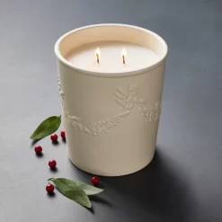 25oz Ceramic Bay & Winter Berry Candle Cream - Threshold™ Designed With Studio McGee