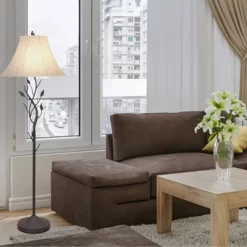 64" 3-way Metal Hand Forged Floor Lamp Black - Cal Lighting