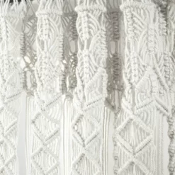 1pc 40"x84" Light Filtering Boho Macrame Textured Indoor/Outdoor Curtain Panel White - Lush Décor -Fashion Home Decor Store GUEST 6d25ddae 1686 44de a0ba 0723672be953
