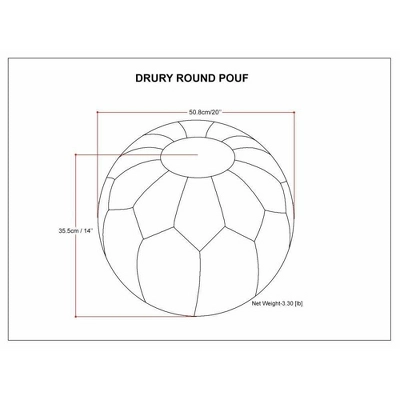 Rogen Round Pouf Teal - WyndenHall 7 Rogen Round Pouf Teal - WyndenHall - Image 5