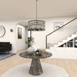 Metal Crystal Embellishments 6 Light Chandelier With Link Style Chain Black - Olivia & May -Fashion Home Decor Store GUEST 6e232d25 9254 435f 9799 bc4365fceb57