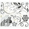 Flower Scroll Peel And Stick Giant Wall Decal Black/White - RoomMates -Fashion Home Decor Store GUEST 7032272f d68d 43bc 9360 365ff83b1aba