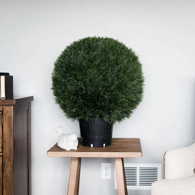 Artificial Cedar Ball In Pot UV (20") - Vickerman 4 Artificial Cedar Ball In Pot UV (20") - Vickerman - Image 2