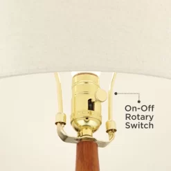 360 Lighting Amelia 28 3/4" Tall Mid Century Modern End Table Lamp Matte Black Ceramic Wood Single Living Room Bedroom Bedside Oatmeal Shade -Fashion Home Decor Store GUEST 725f784c 0534 4cbf 83a2 bd3f3aa6098e