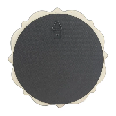 Round Ceramic Hanging Wall Mirror Taupe - Stonebriar Collection 6 Round Ceramic Hanging Wall Mirror Taupe - Stonebriar Collection - Image 4