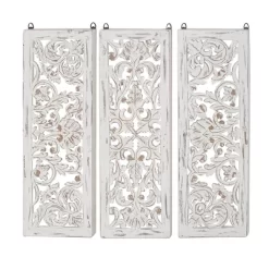 Wood Floral Handmade Intricately Carved Wall Decor Set Of 3 White - Olivia & May 17 Wood Floral Handmade Intricately Carved Wall Decor Set Of 3 White - Olivia & May -Fashion Home Decor Store GUEST 747c6076 1130 4d09 9080 b377917f3d71